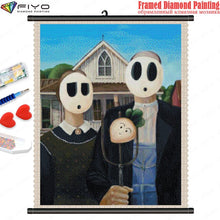 Cargar imagen en el visor de la galería, 5D DIY pintura de diamantes divertido mosaico de Jesús bordado completo de diamantes con marco conjunto de punto de cruz pared artística decorativa