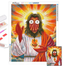 Cargar imagen en el visor de la galería, 5D DIY pintura de diamantes divertido mosaico de Jesús bordado completo de diamantes con marco conjunto de punto de cruz pared artística decorativa