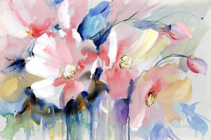 Abstract Watercolor Flower Oil Painting Print On Canvas Modern Wall Art Flower Picture For Living Room Wall Poster Cuadros Decor