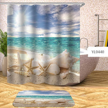 Charger l&#39;image dans la galerie, Rideau de douche imperméable à l&#39;eau, coquille de plage, rideaux de bain de mer pour salle de bain, couverture de bain, très large avec 12 crochets