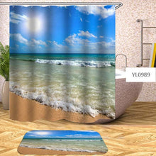 Charger l&#39;image dans la galerie, Rideau de douche imperméable à l&#39;eau, coquille de plage, rideaux de bain de mer pour salle de bain, couverture de bain, très large avec 12 crochets