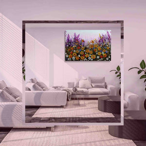 Yellow Purple  Flowers Wall Art Canvas Colorful Floral Print